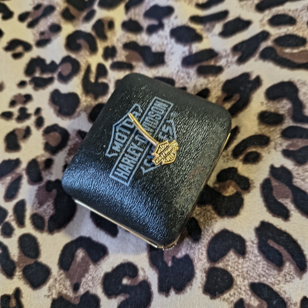 Harley-Davidson Black and Gold Belly Button Body Jewelry